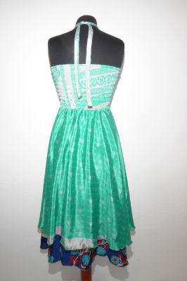 Kleid / Rock 'Tilasmi' hellgrün, indisches Upcycling Sommerkleid, indischer Sommerrock