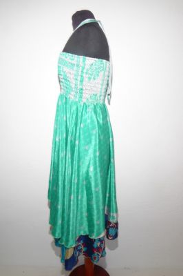 Kleid / Rock 'Tilasmi' hellgrün, indisches Upcycling Sommerkleid, indischer Sommerrock