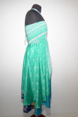 Kleid / Rock 'Tilasmi' hellgrün, indisches Upcycling Sommerkleid, indischer Sommerrock