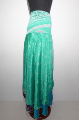 Kleid / Rock 'Tilasmi' hellgrün, indisches Upcycling Sommerkleid, indischer Sommerrock