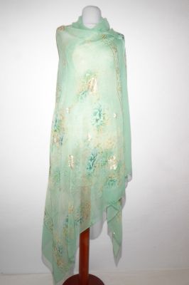 Dupatta Georgette mit Goldpailletten