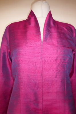 Blusenjacke 'Antelope' aus hochwertiger Dupionseide magenta