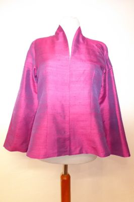 Blusenjacke 'Antelope' aus hochwertiger Dupionseide magenta