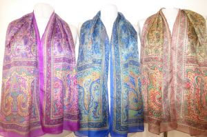 Seidenschals Paisley - 3 Farben
