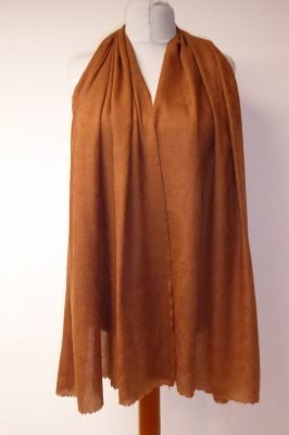 Fine Wool Wollschal caramel mit Paisleymuster - B-Ware