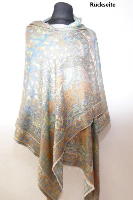 Stola aus reiner Viskose mit Elefanten - silbergrau, indische Stola mit Elefanten-Motiven