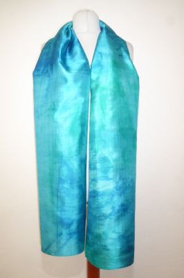 Seidenschal XL türkis-blau