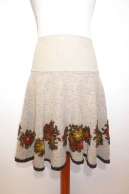 Rock aus gefilzter grauer Wolle , Rock aus Walkloden grau