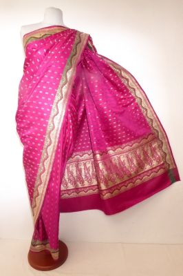 Handgewebter Benarsi Brokatsari pink