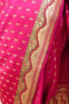 Handgewebter Benarsi Brokatsari pink