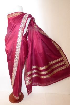 Benarsi Brokatsari Satinseide purpurrot - B-Ware