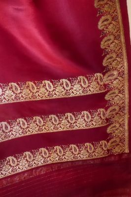 Benarsi Brokatsari Satinseide purpurrot - B-Ware