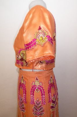 Opulentes Lengha Choli 3-teilig apricot