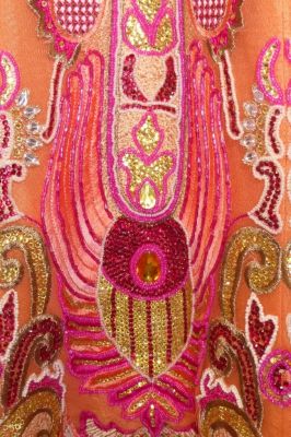 Opulentes Lengha Choli 3-teilig apricot