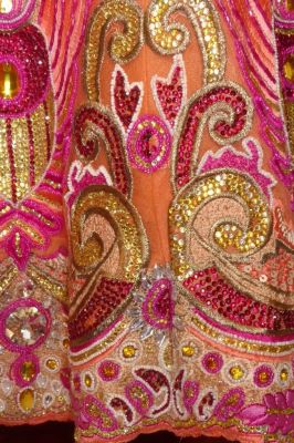 Opulentes Lengha Choli 3-teilig apricot