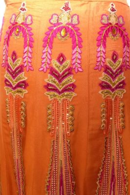 Opulentes Lengha Choli 3-teilig apricot