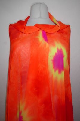 Bunter Bauchtanzschleier - orange mit pink und gelb