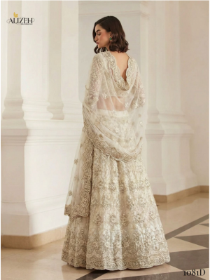 Lengha Choli 'Maharani' Stoffset 3-teilig cremeweiß