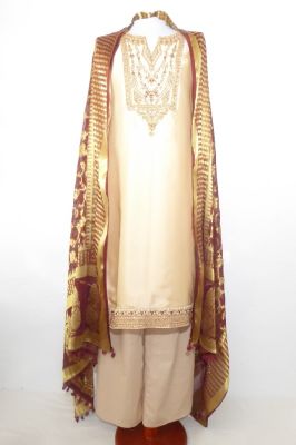Salwar Kameez 3-teilig hellbeige-rosé - B-Ware