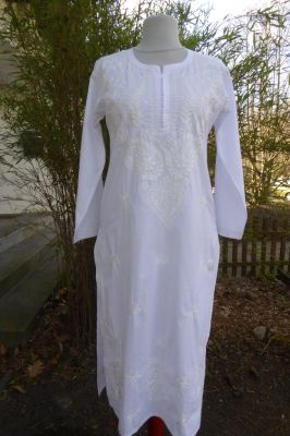 09 - Baumwoll-Tunika Ansula I weiß mit Rankenmuster