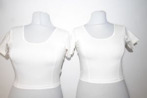 Saribluse Choli Baumwoll-Jersey cremeweiß