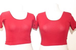 Saribluse Choli Baumwoll-Jersey dunkelrot