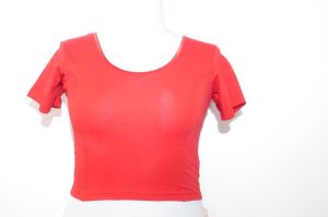 Saribluse Choli Baumwoll-Jersey rot