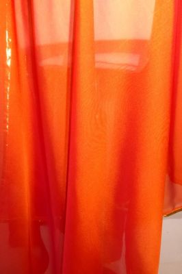 Bauchtanzschleier halbrund mit Borte - orange - B-Ware