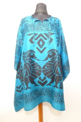 Kaftan-Tunika Aneesha blau-schwarz XXXL