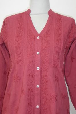 Baumwoll-Bluse Preetam weinrot - B-Ware