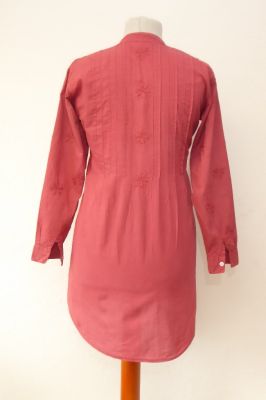 Baumwoll-Bluse 'Preetam' weinrot - B-Ware