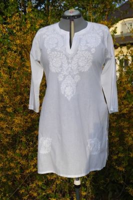 ANGEBOT - Baumwoll-Tunika Classic XXL weiss