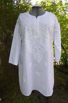 Baumwoll-Tunika Djamila XXL weiss