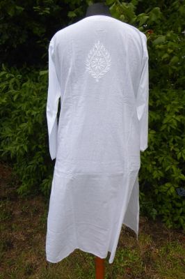 Baumwoll-Tunika 'Djamila' XXL weiss - zwei Längen