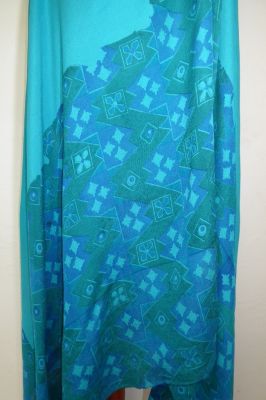 Dupatta Seidensatin türkis mit blau und grün