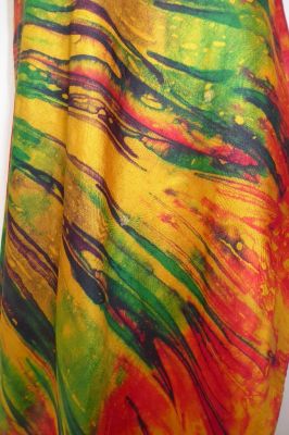 Dupatta 'Explosion' aus handgefärbter reiner Seide