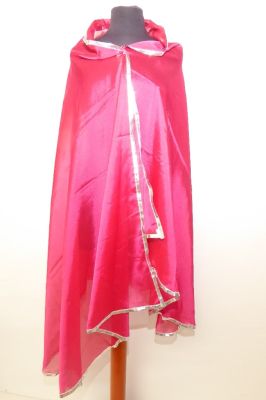 Kinderschleier halbrund mit Borte - pink