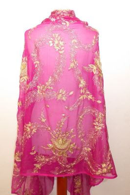 Dupatta pink mit gold