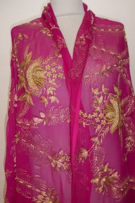 Dupatta pink mit gold
