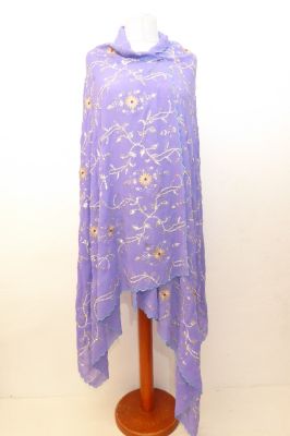 Dupatta Georgette flieder mit silber
