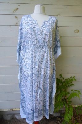 Kaftan Turiya weiß-graublau