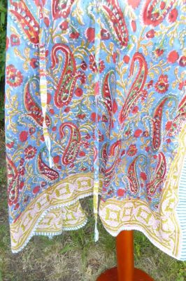 Kaftan 'Turiya' blau-rot mit Paisleys