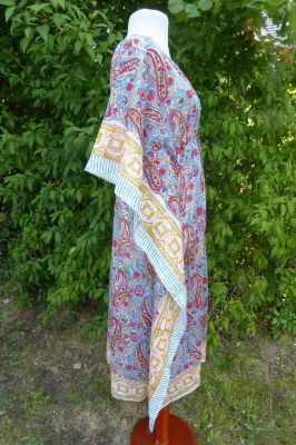 Kaftan 'Turiya' blau-rot mit Paisleys