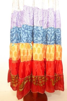 Kleid 'Gypsy' Rayon rot-schwarz mit bunten Volants