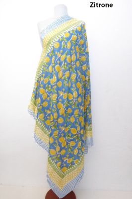 Luftig-leichter Sommer-Lungi aus reinem Jaipur-Cotton, Sarong aus indischer Baumwolle handbedruckt