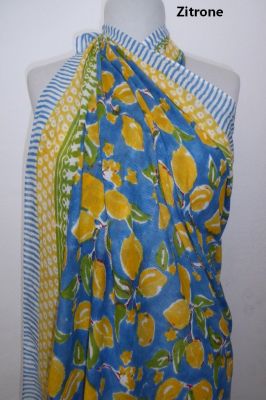 Luftig-leichter Sommer-Lungi aus reinem Jaipur-Cotton, Sarong aus indischer Baumwolle handbedruckt
