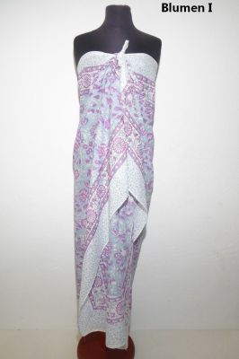 Leichte Stola aus reinem Jaipur-Cotton, Sarong aus indischer Baumwolle handbedruckt
