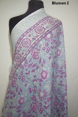 Leichte Stola aus reinem Jaipur-Cotton, Sarong aus indischer Baumwolle handbedruckt