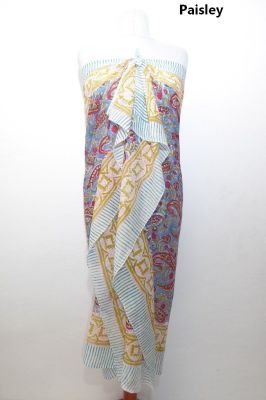 Leichte Stola aus reinem Jaipur-Cotton, Sarong aus indischer Baumwolle handbedruckt