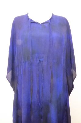 Kaftan 'Aloka' Kreppseide blauviolett XXL